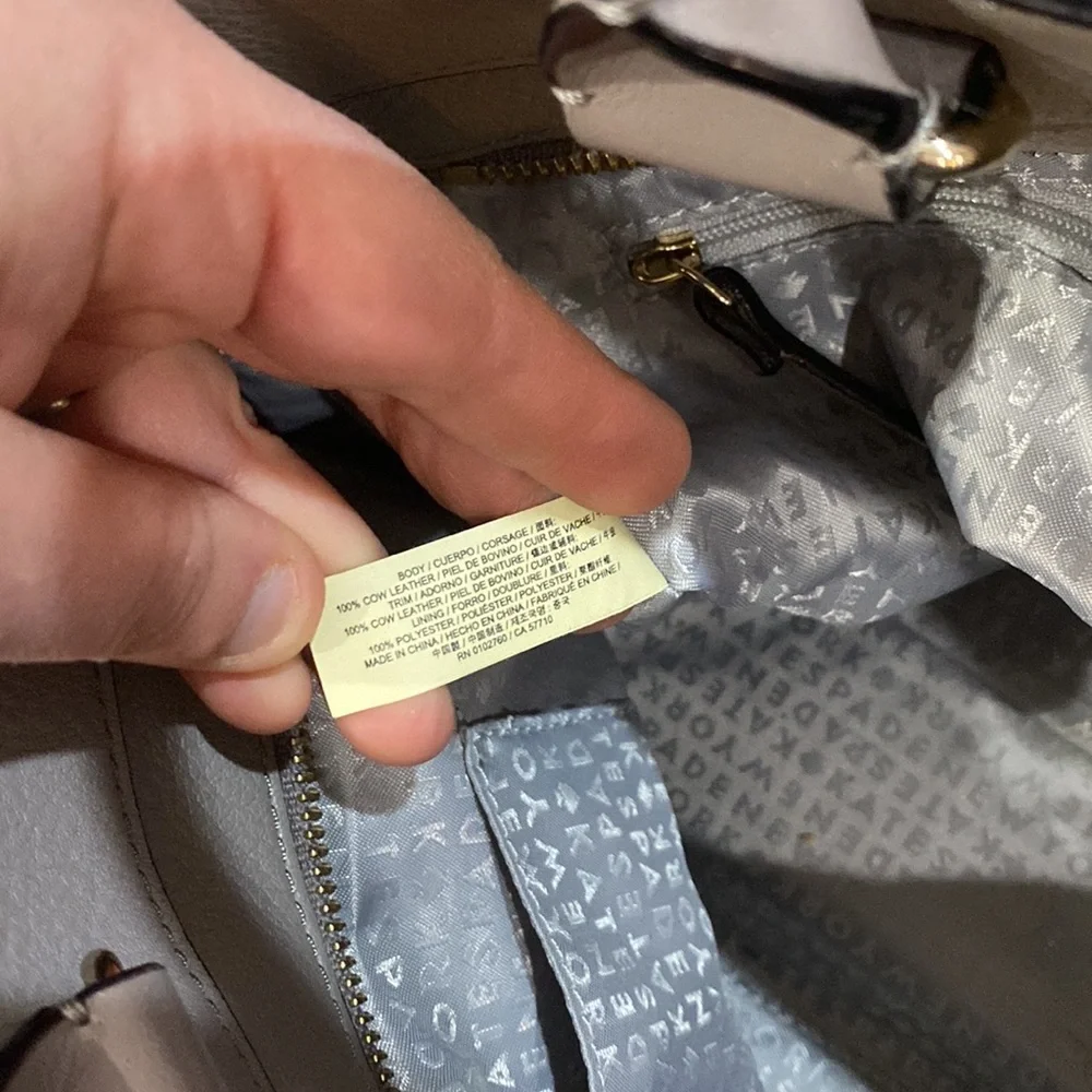 ♠️ Kate spade beautiful gray leather large top handle satchel shoulder bag ♠️